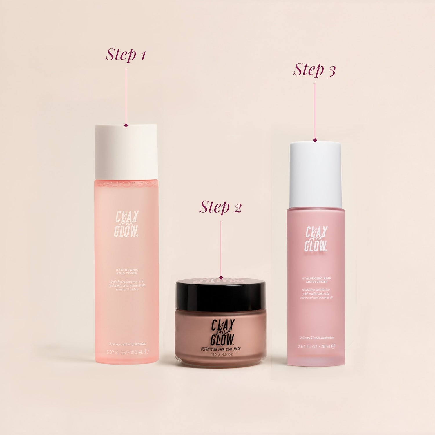 3-step detox mask set